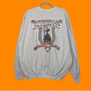 Harley Davidson Double Sided Crewneck Sweatshirt Pullover Horse Kentucky